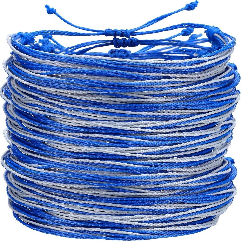 Awareness Bracelets Bulk 100 Pcs Soft Wax Rope Adjustable For Charity